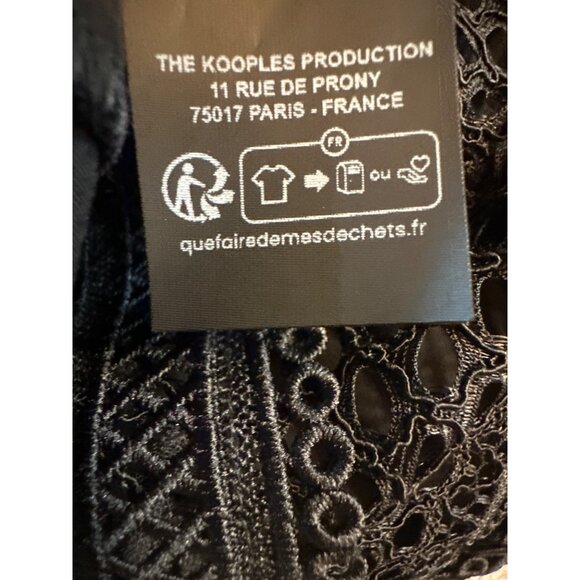 Kooples Black Geometric Guipure Long-Sleeve Mini Dress Size 2 US Med NWT $485 - Picture 15 of 16